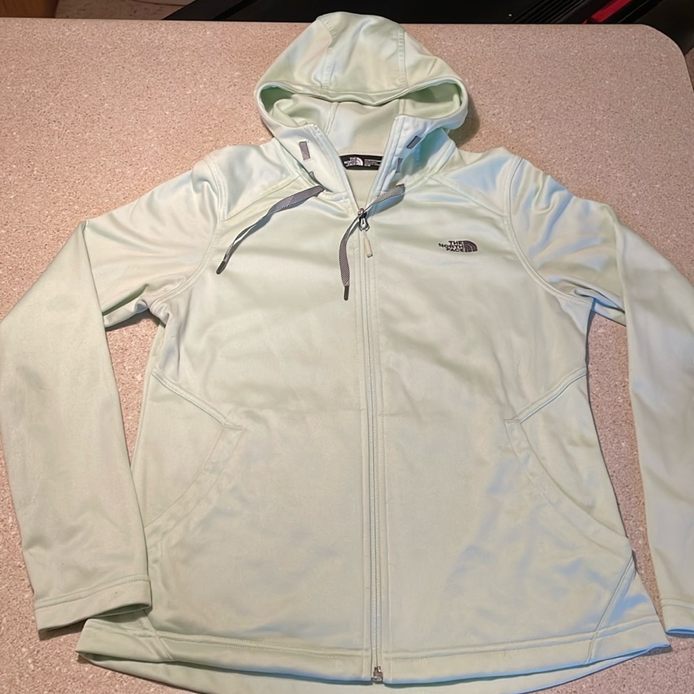 North Face Fleece Hoodie Ladies Size Medium.  Mint Green